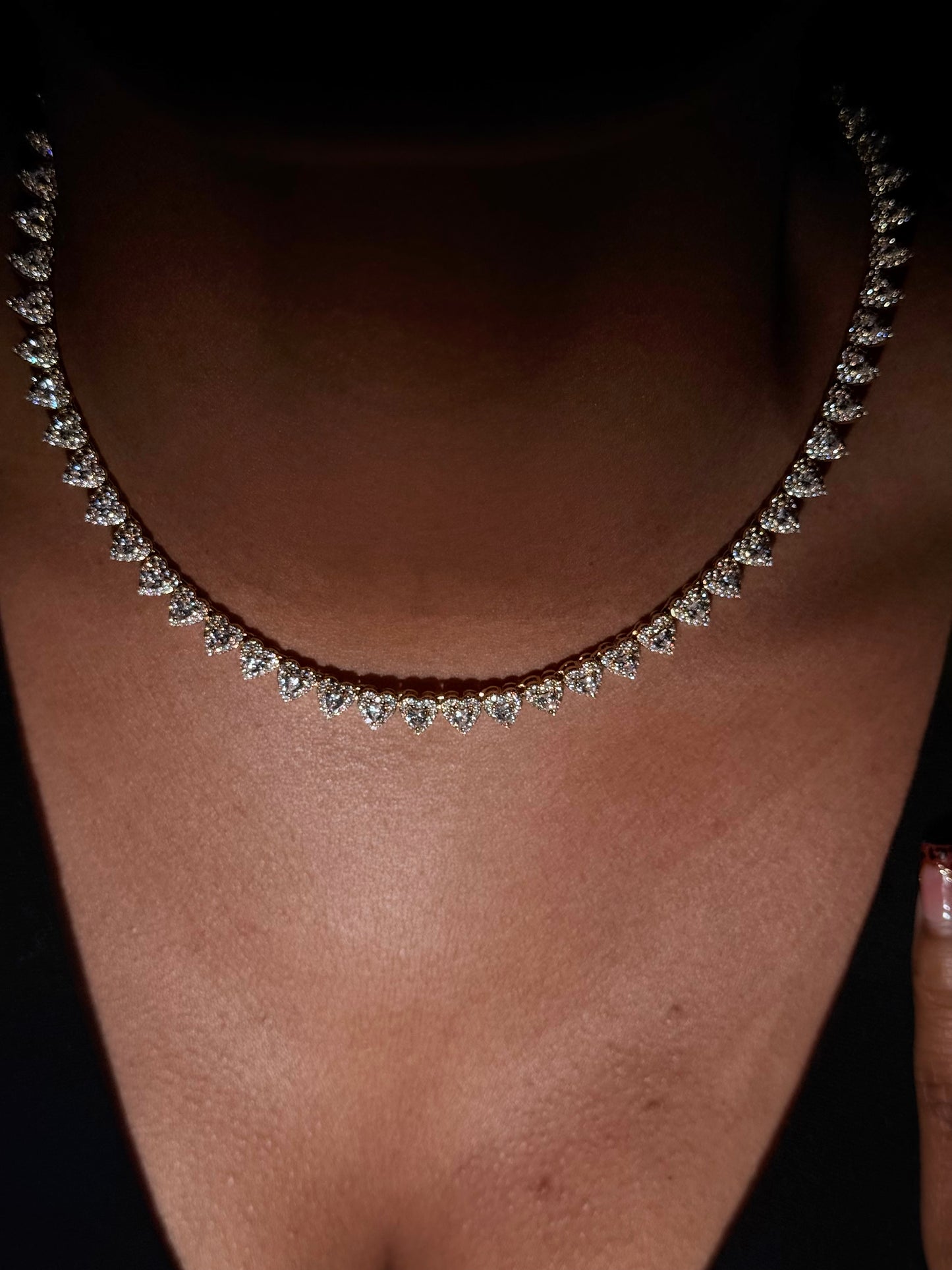 Iced Mini Hearts Necklace (preorder)